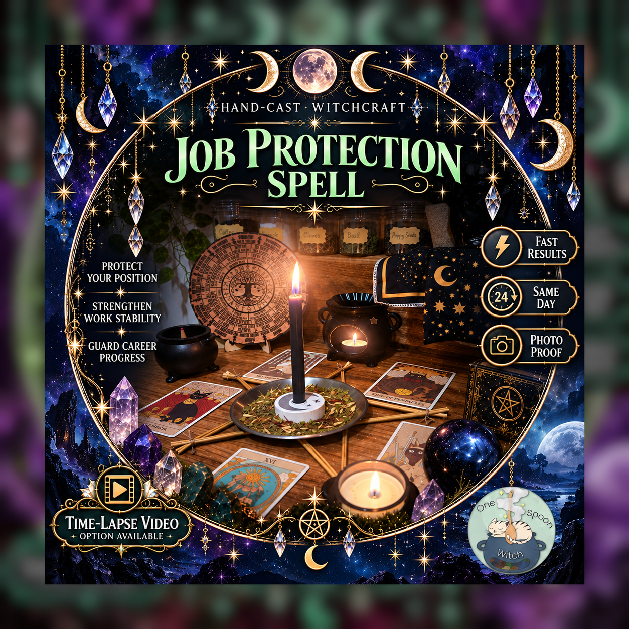 Job Protection Spellwork Ritual - Same Day Casting for Financial Success, Wealth, Prosperity, Opportunity, Fortune