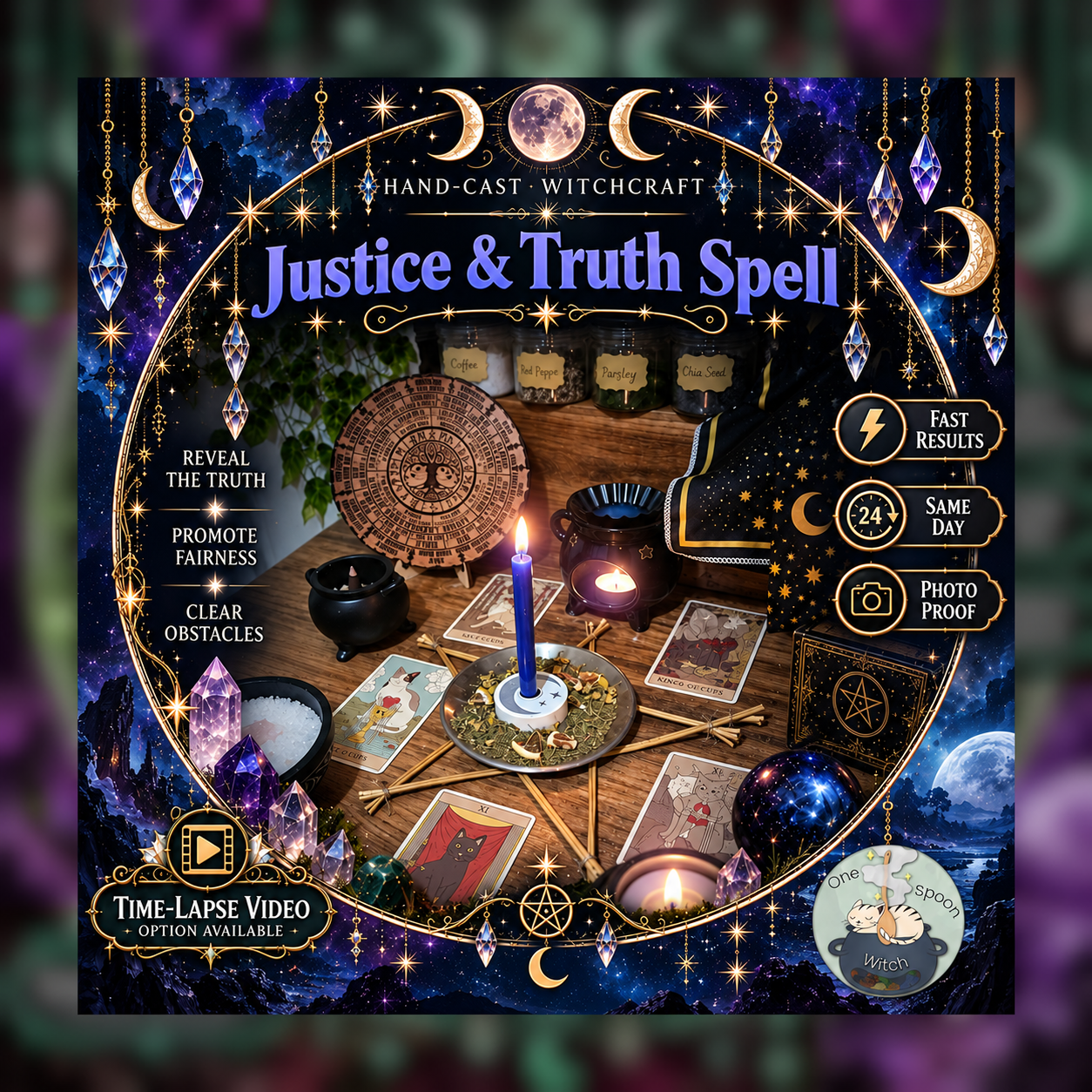 Justice & Truth Spellwork Ritual - Same Day Casting for Clarity, Fairness, Protection, Defence, Truth & Resolution