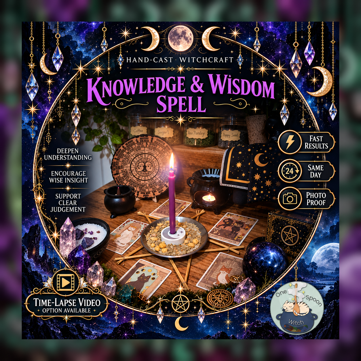 Knowledge & Wisdom Spellwork Ritual - Same Day Casting for Study, Focus, Memory, Insight, Clarity & Learning