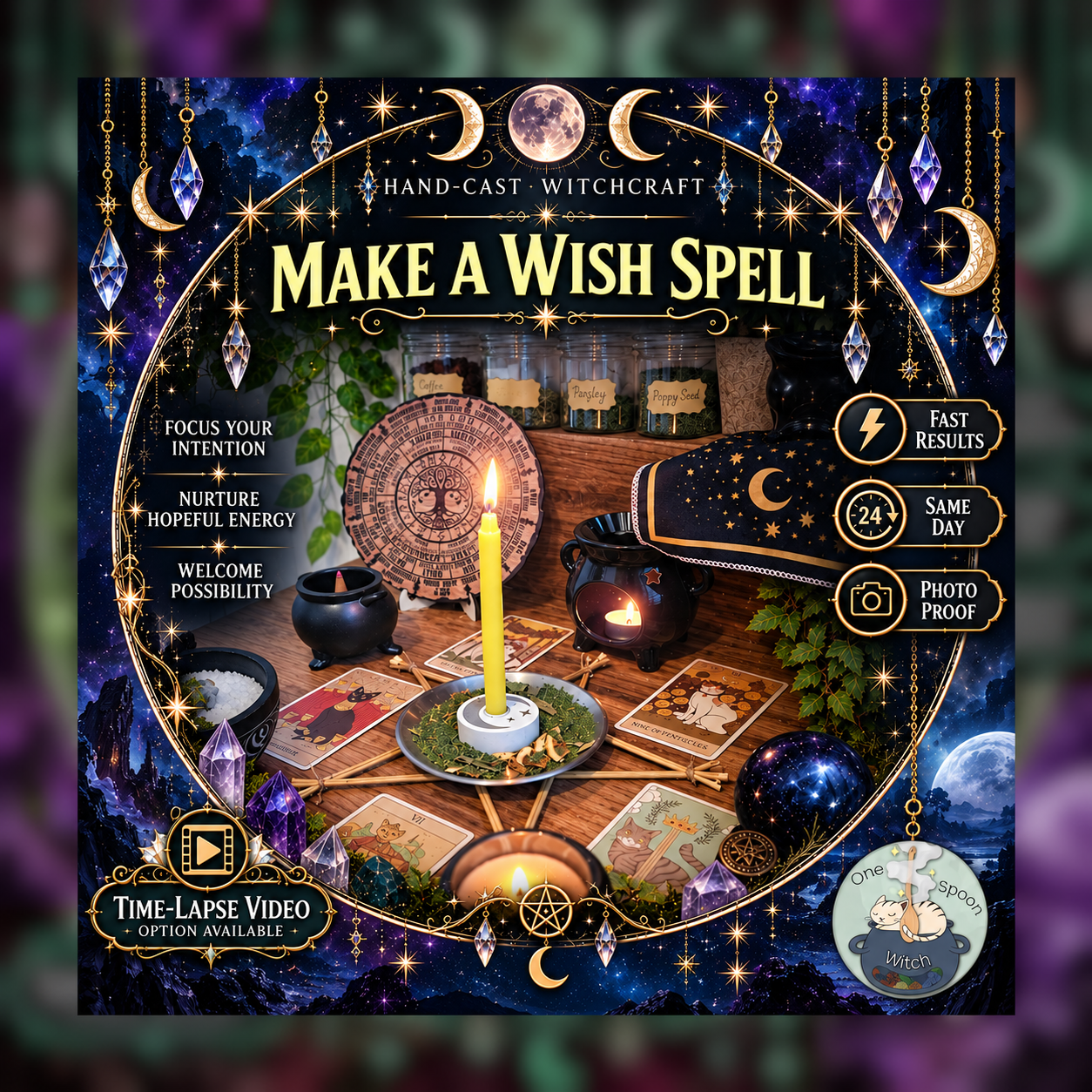 Make a Wish Spellwork Ritual - Same Day Casting for Wishes, Opportunity, Luck, Prosperity, Success & Fortune