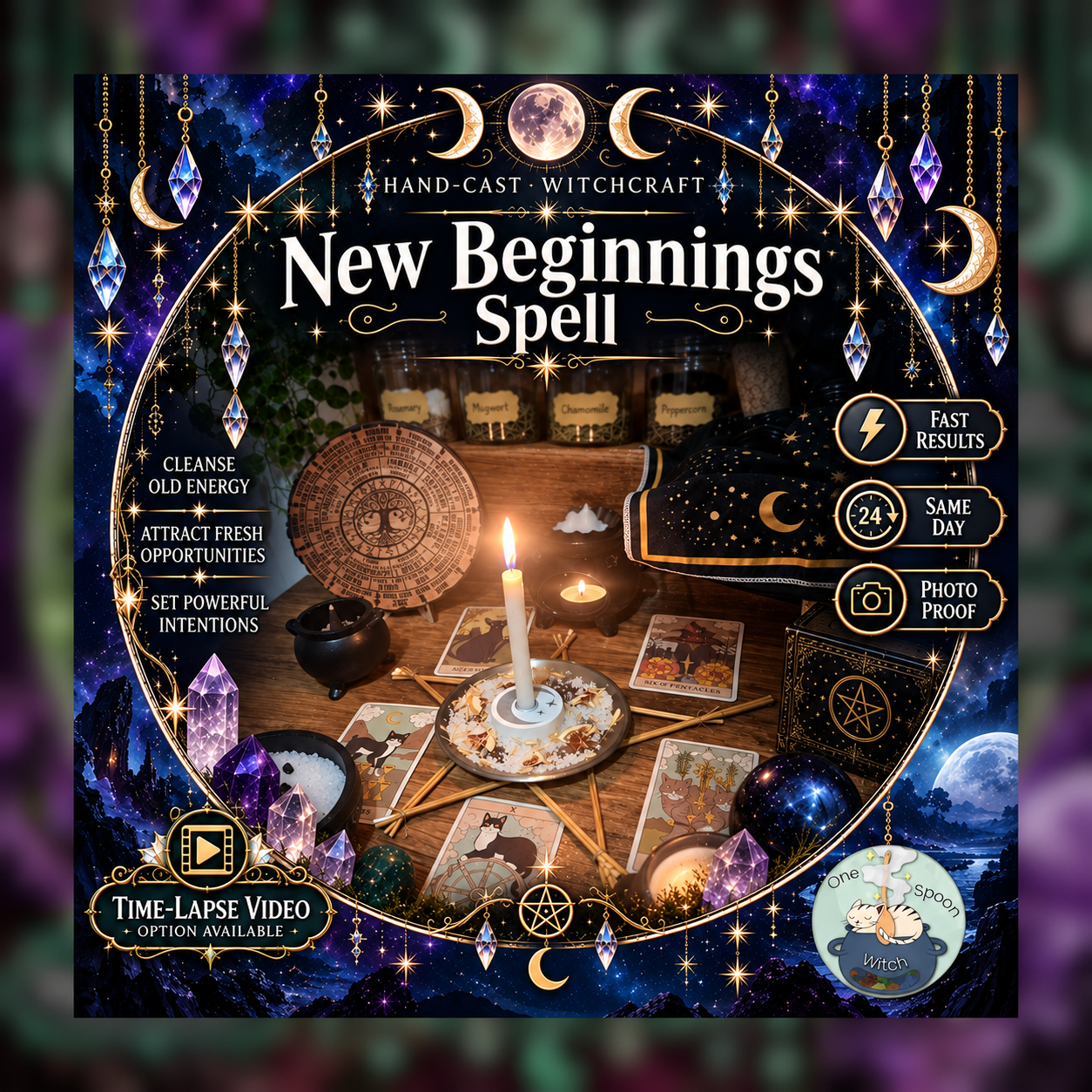 New Beginnings and Rebirth Spellwork Ritual - Same Day Casting for New Opportunities, Success, Clarity, Emotional Blocks, Cleansing