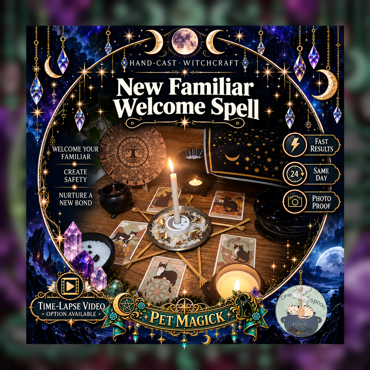 New Pet Welcome Spellwork Ritual - Same Day Casting for New Pets, Safe Home, Love, Security, Bonding