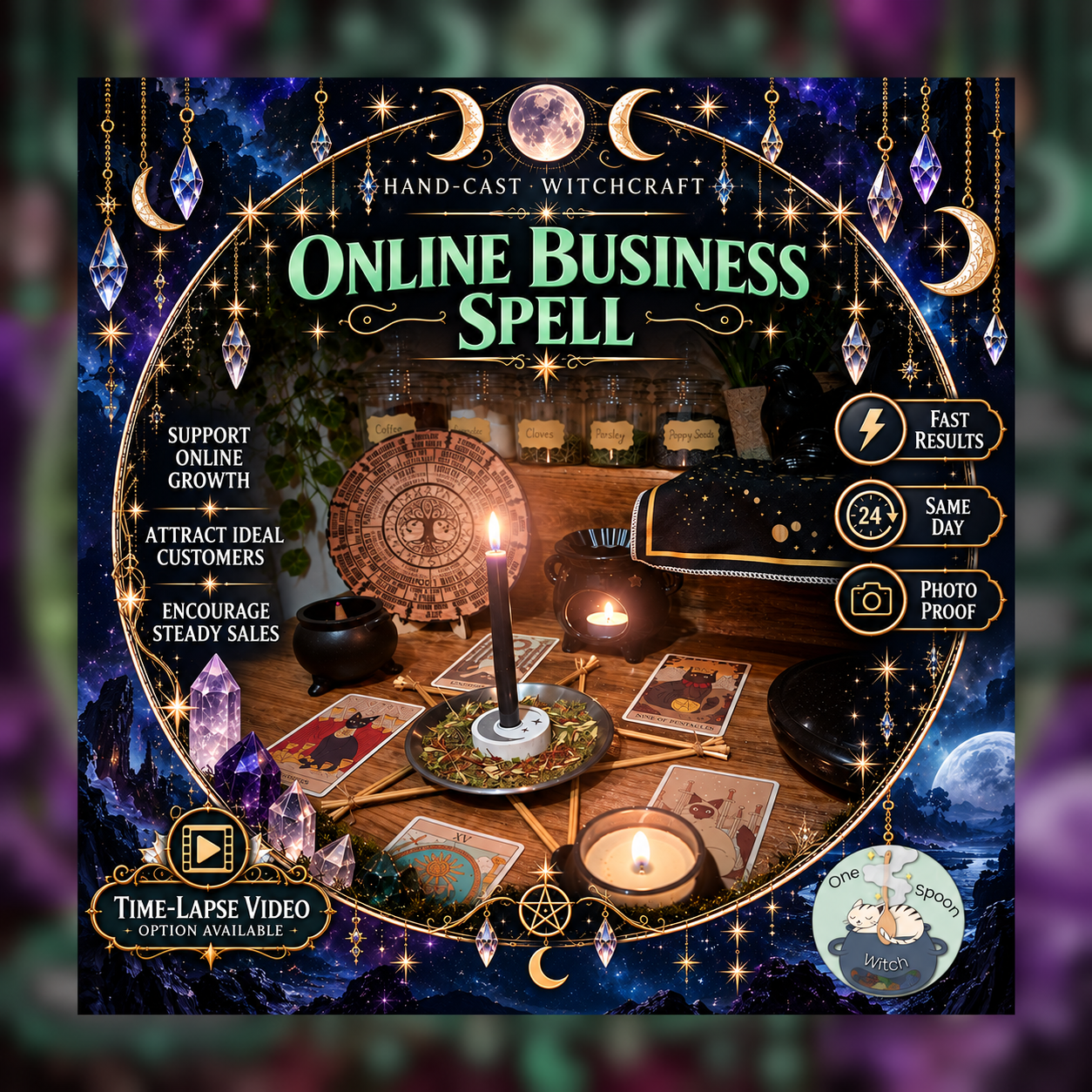 Online Business and Self Employed Spellwork Ritual - Same Day Casting for Financial Success, Wealth, Prosperity, Opportunity, Fortune