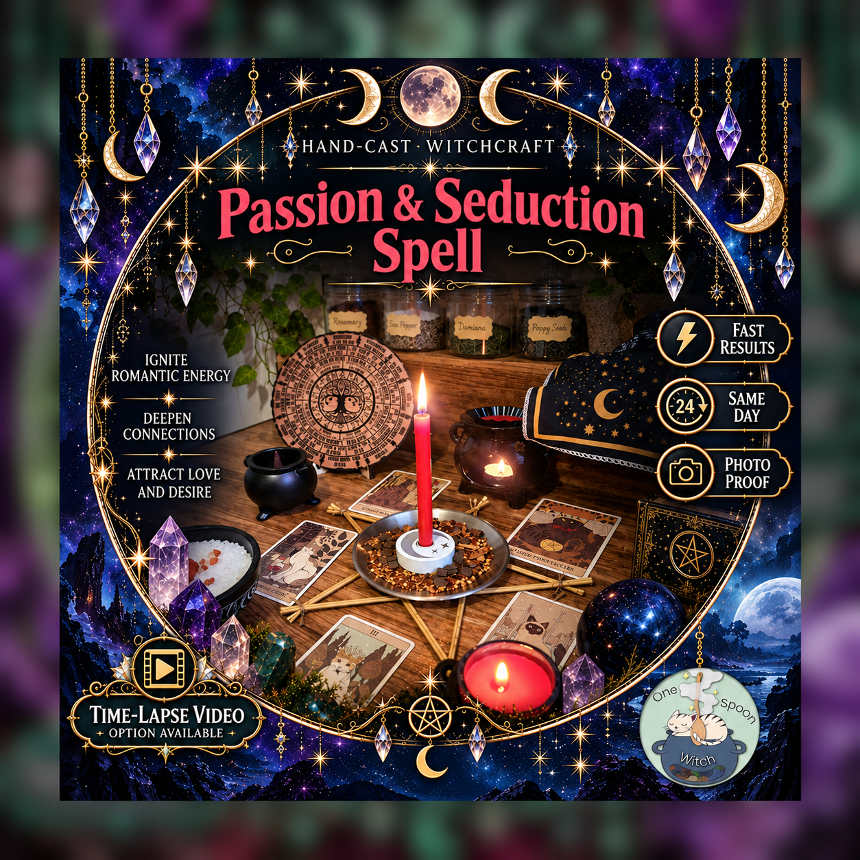 Passion & Seduction Spellwork Ritual - Same Day Casting for Desire, Attraction, Chemistry, Sensuality & Connection