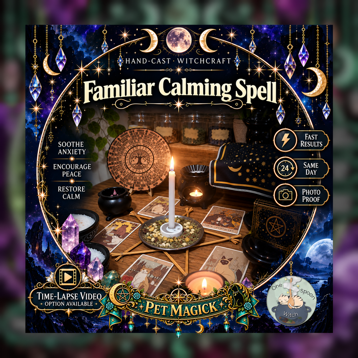 Pet Calming Spellwork Ritual - Same Day Casting for Pet Calm, Comfort, Security, Peace, Harmony