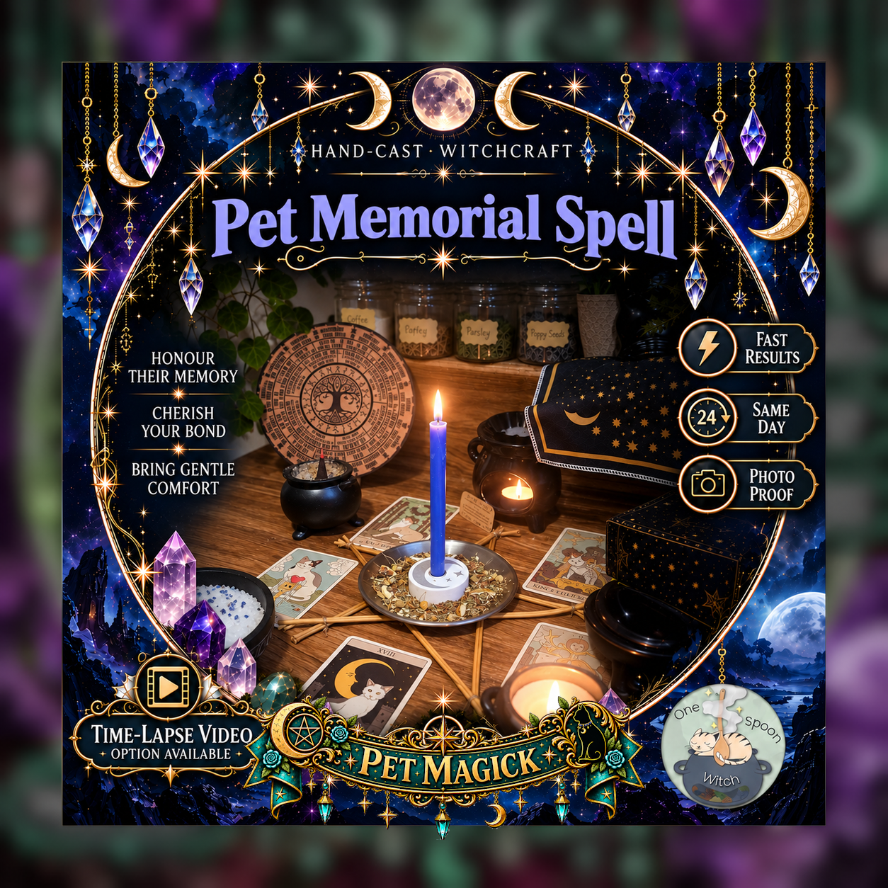 Pet Remembrance & Spiritual Connection Spellwork Ritual - Same Day Casting for Remembrance, Love, Comfort, Connection, Honouring Their Memor