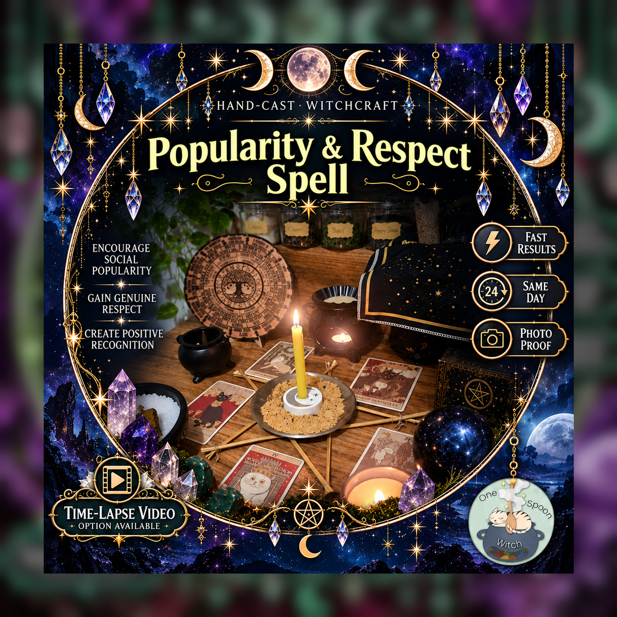 Popularity & Respect Spellwork Ritual - Same Day Casting for Recognition, Admiration, Influence, Fame & Visibility
