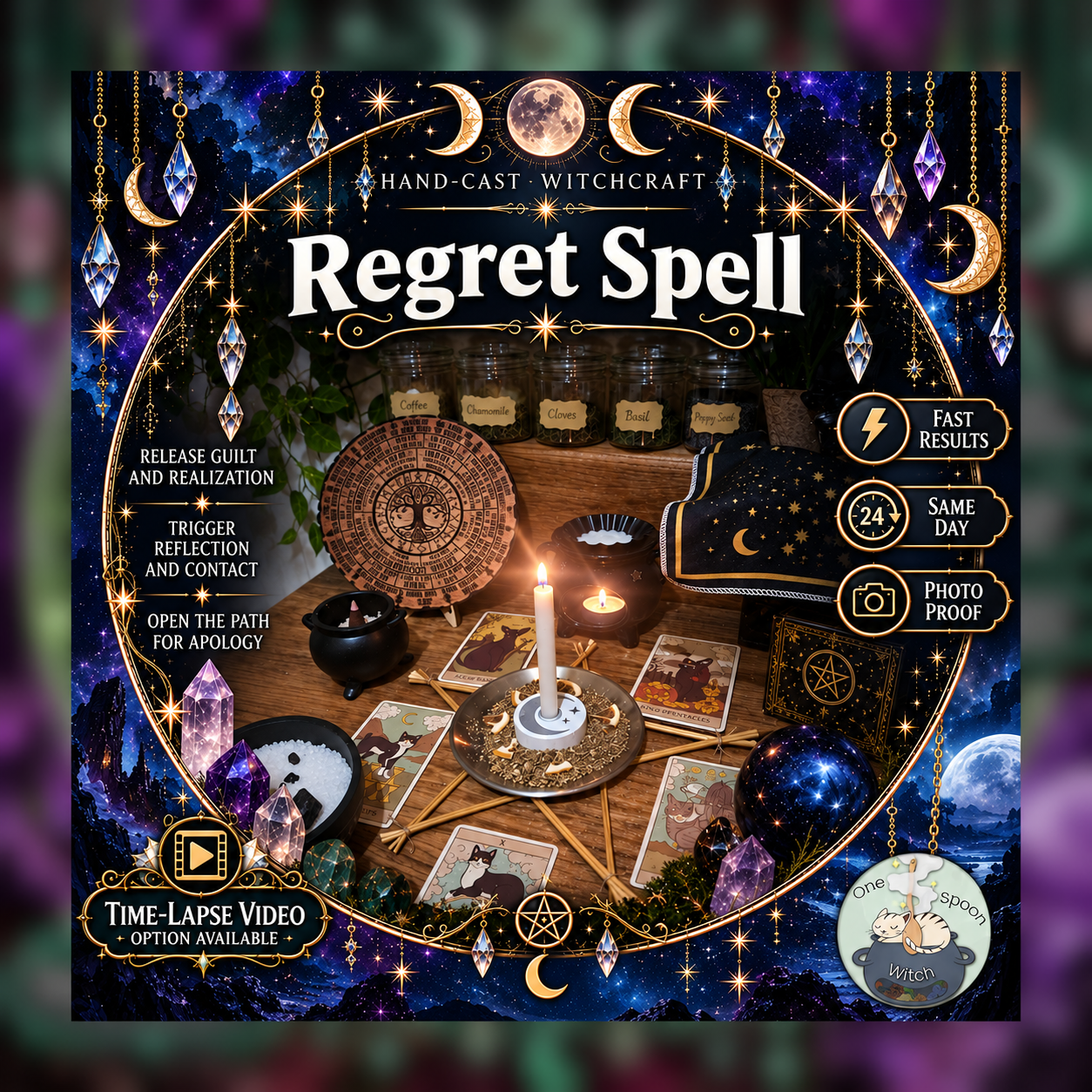 Regret Spellwork Ritual - Same Day Casting for Realisation, Remorse, Clarity, Apology, Healing & Reconciliation
