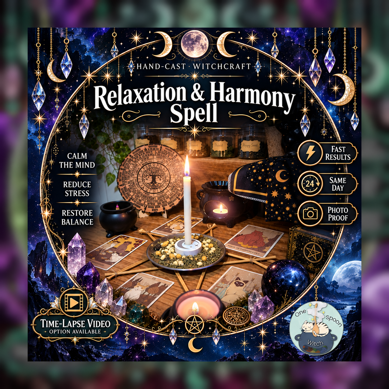 Relaxation & Harmony Spellwork Ritual - Same Day Casting for Emotional Healing, Personal Strength, Balance, Relaxation, Contentment