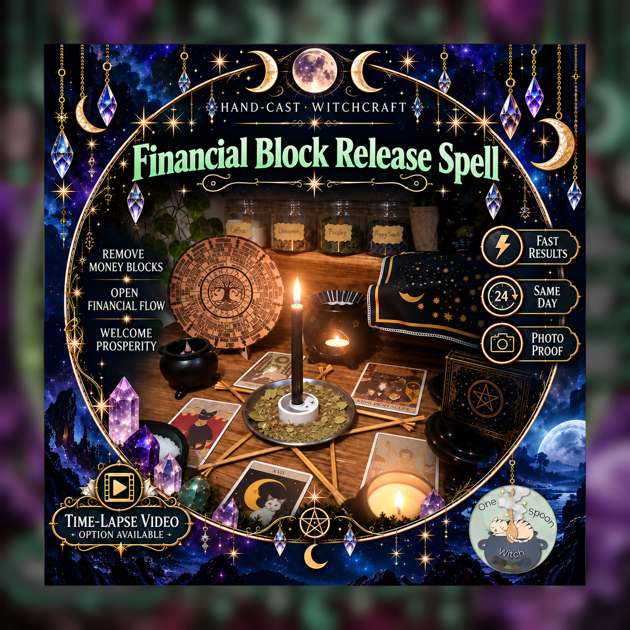 Remove Financial Blocks Spellwork Ritual - Same Day Casting for Financial Abundance, Success, Wealth, Opportunity, Fortune
