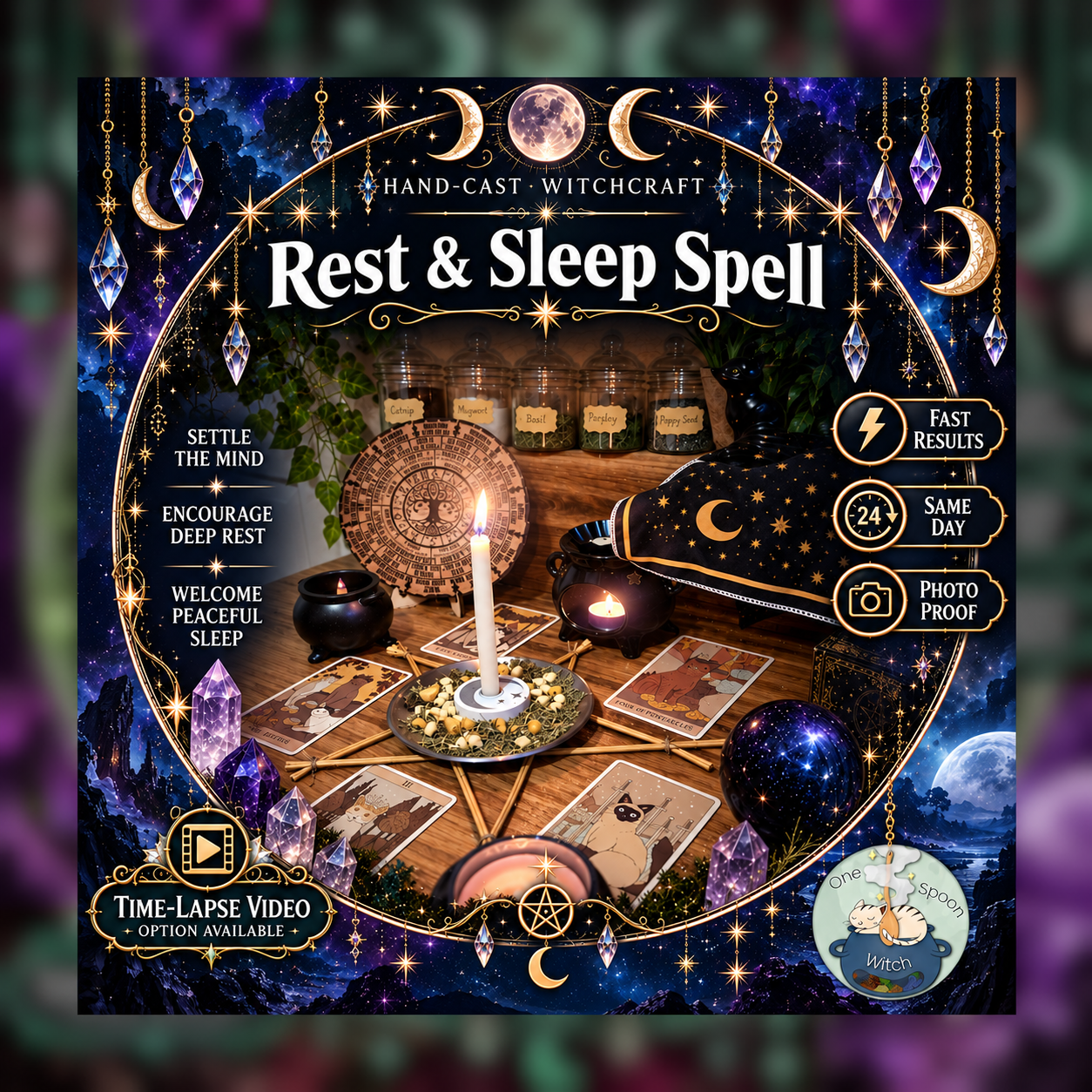 Rest & Sleep Spellwork Ritual - Same Day Casting for Emotional Healing, Personal Strength, Balance, Relaxation, Contentment