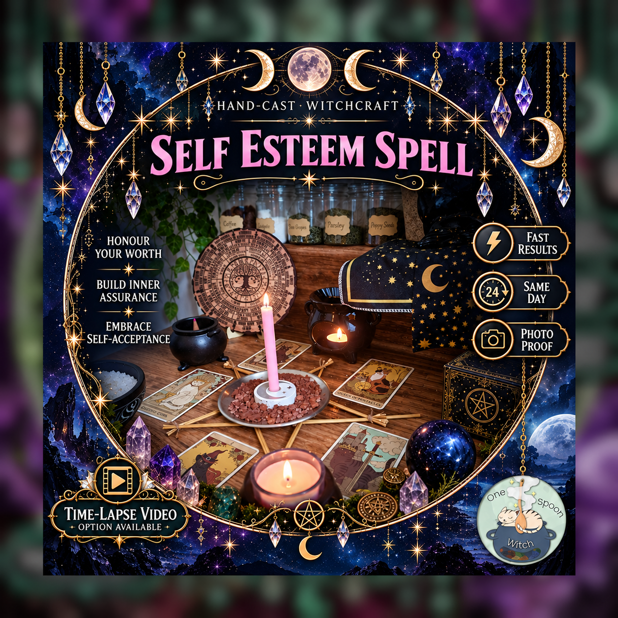 Self-Esteem & Confidence Spellwork Ritual - Same Day Casting for Self-Worth, Empowerment, Radiance & Inner Strength