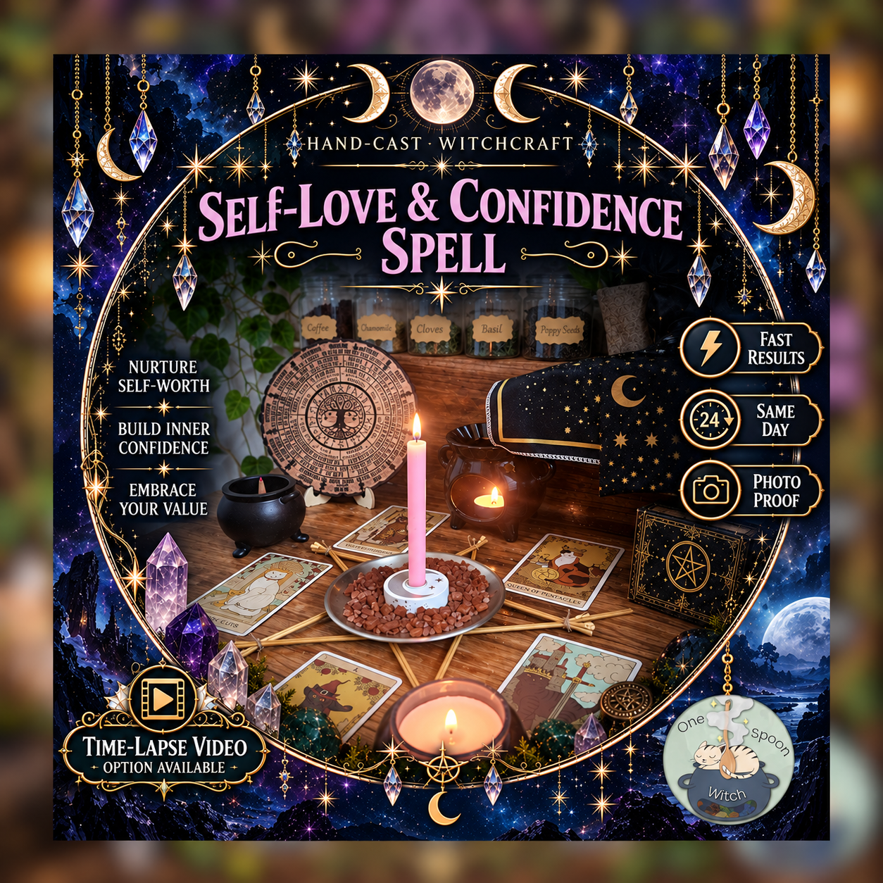 Self-Love & Confidence Spellwork Ritual - Same Day Casting for Self-Worth, Empowerment, Beauty, Healing & Radiance