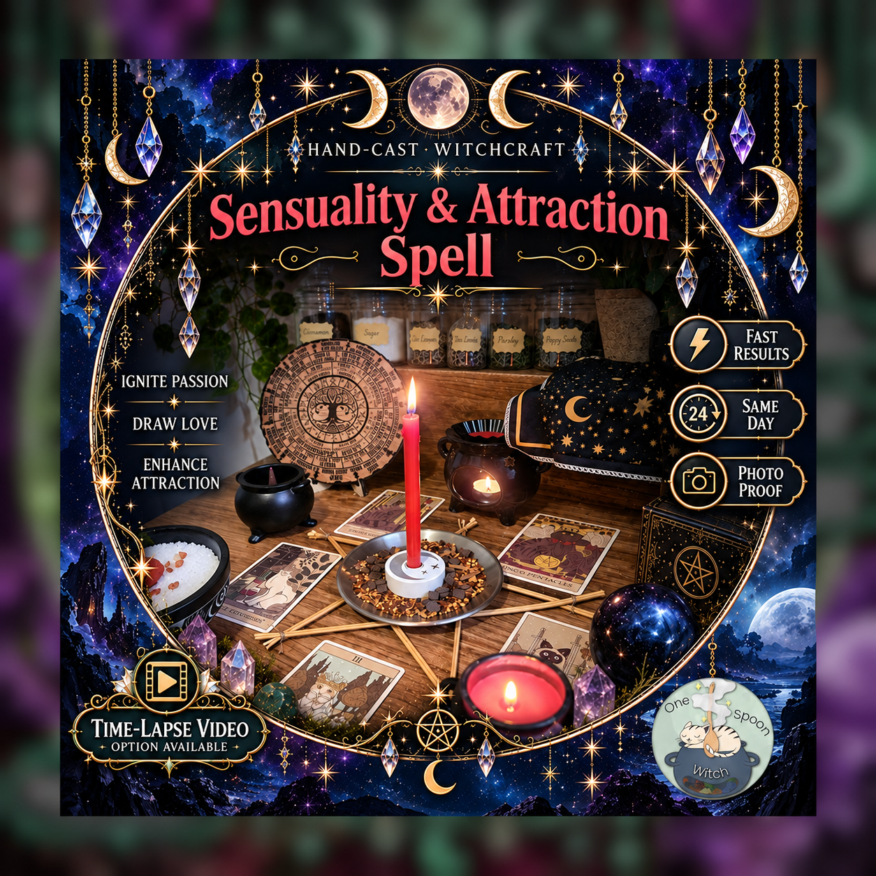 Sensuality & Attraction Spellwork Ritual - Same Day Casting for Attraction, Obsession, Sensuality, Connection, Love
