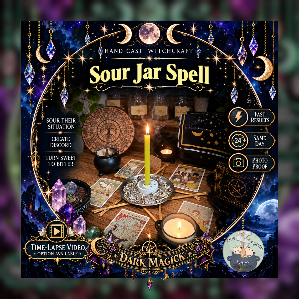 Sour Jar Misfortune Hex Spellwork Ritual - Same Day Casting for Bad Luck, Frustration, Sour Energy, Obstacles, Misfortune