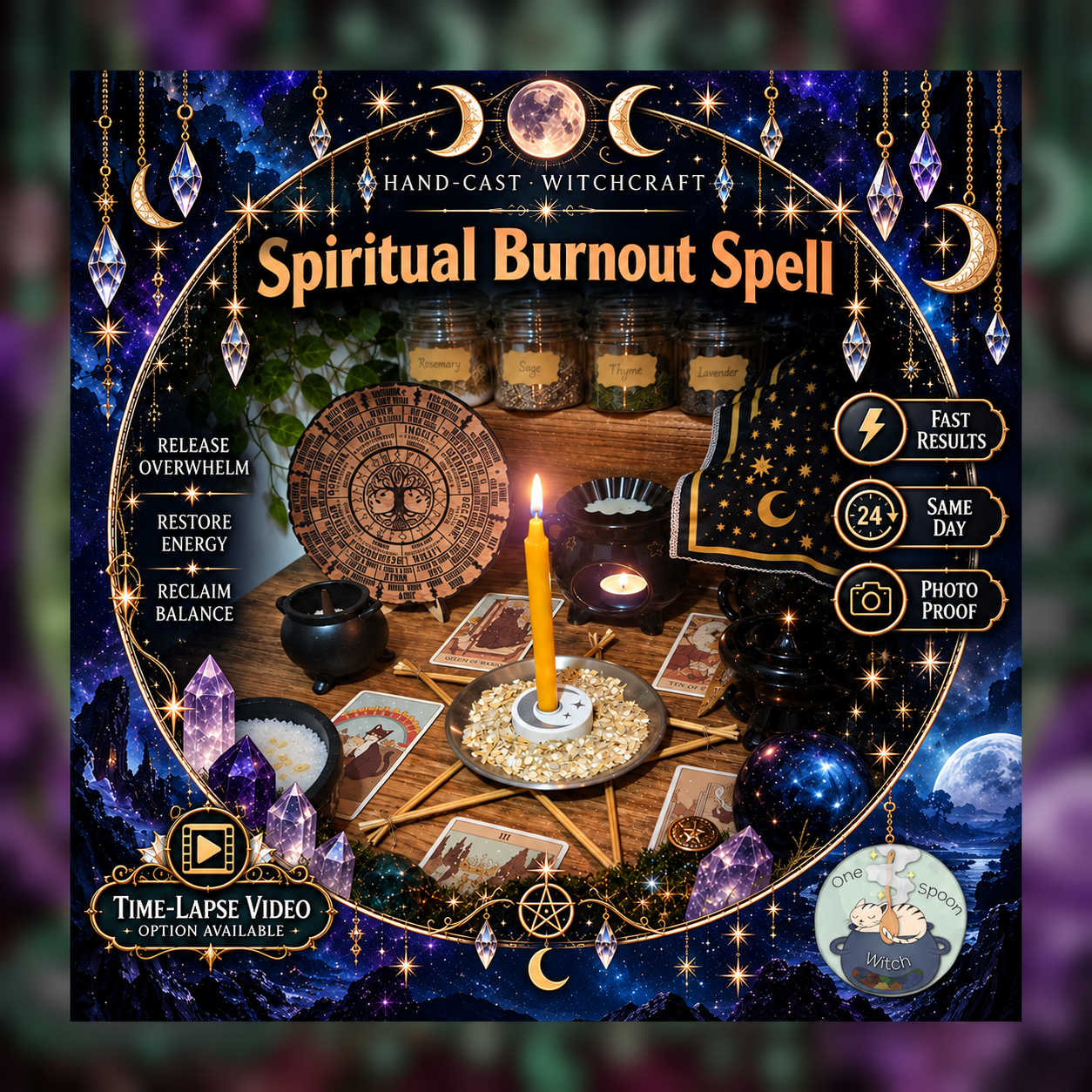 Spiritual Burnout and Aura Fatigue Spellwork Ritual - Same Day Casting for Calming, Balance, Grounding, Cleansing, New Beginnings