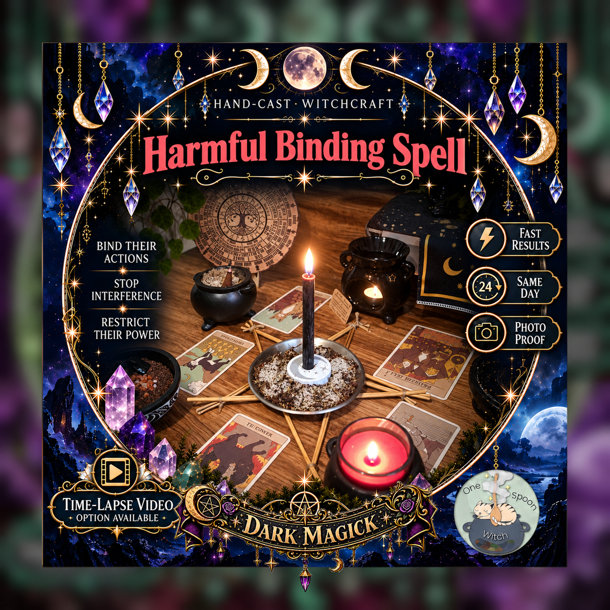 Stop Harmful Actions Binding Spellwork Ritual - Same Day Casting for Binding Harm, Blocking Actions, Protection, Restraint, Boundaries