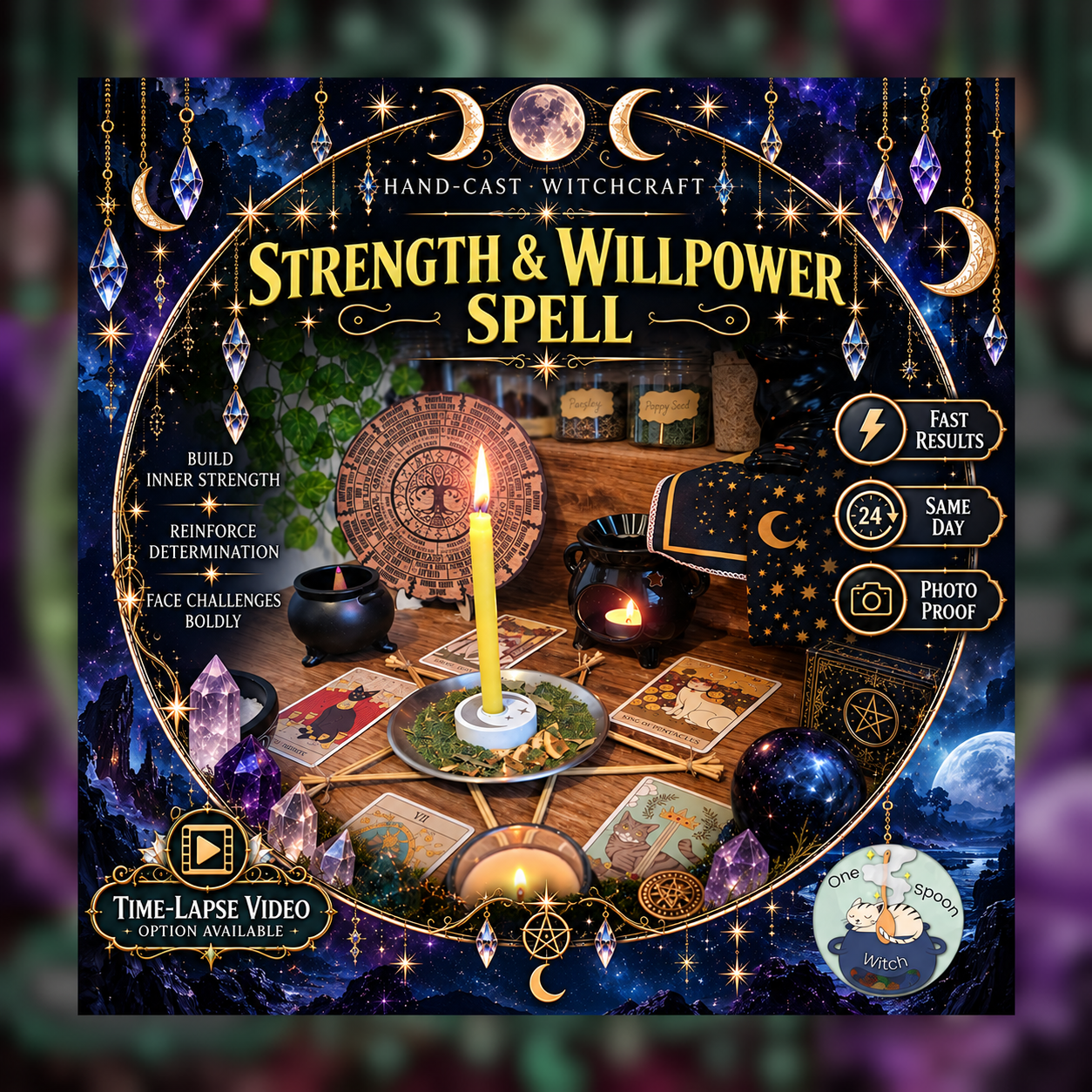 Strength and Willpower Spellwork Ritual - Same Day Casting for Prosperity, Money, Wealth, Opportunity, Fortune