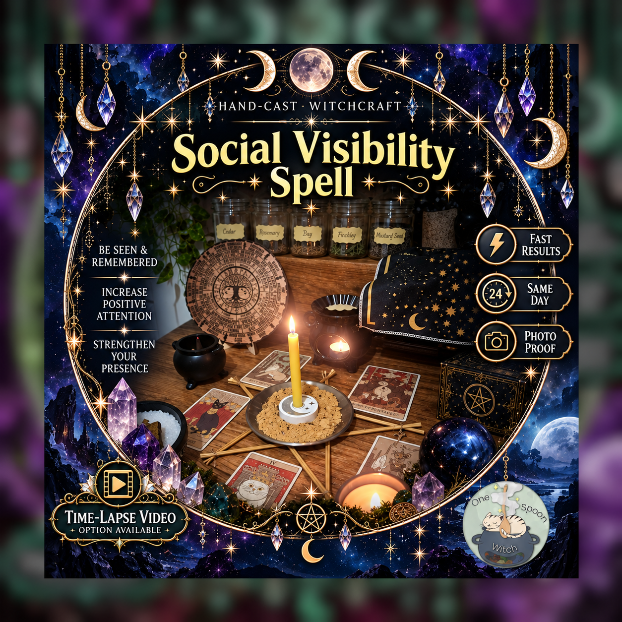Social Media Spellwork Ritual - Same Day Casting for Visibility, Recognition, Audience Growth, Charisma & Success