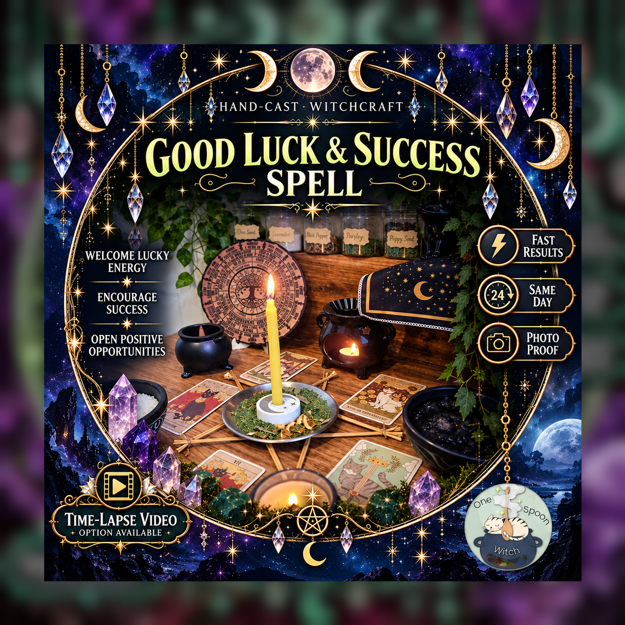 Success & Luck Spellwork Ritual - Same Day Casting for Opportunity, Fortune, Prosperity, Progress & Good Luck