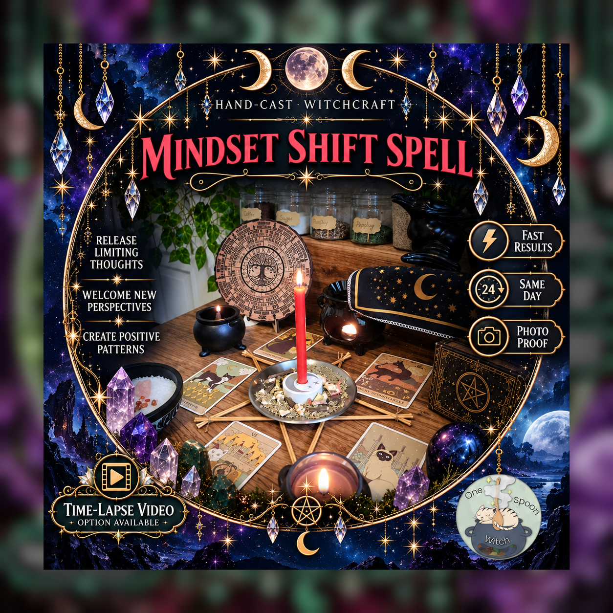 Thought Transformation Spellwork Ritual - Same Day Casting for Mindset Renewal, Clarity, Perspective & Positive Change