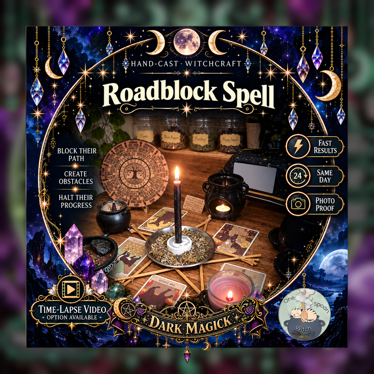 Total Roadblock Forever Curse Spellwork Ritual - Same Day Casting for Blocked Paths, Failed Progress, Obstacles, Delays, Stagnation