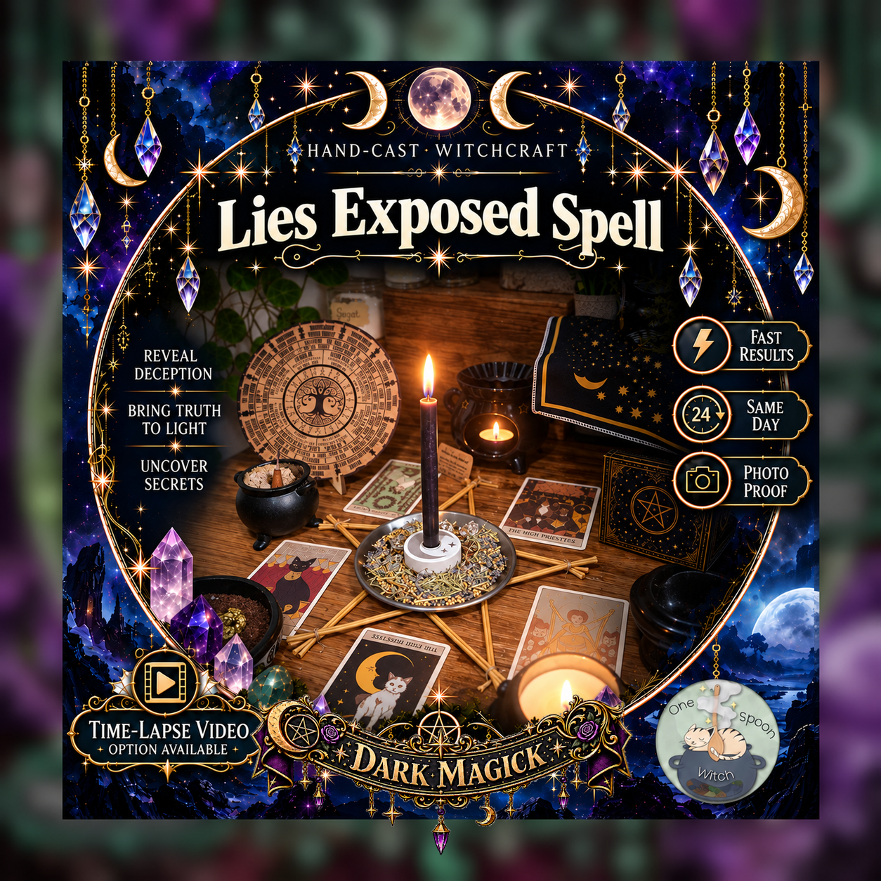 Truth Revealing & Lies Exposed Spellwork Ritual - Same Day Casting for Truth, Secrets Revealed, Lies Exposed, Clarity, Justice