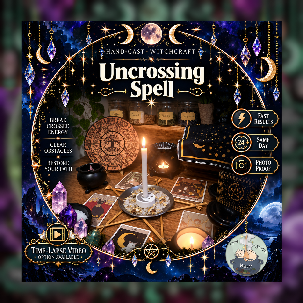 Uncrossing Spellwork Ritual - Same Day Casting for Protection, Safety, Cleansing, Shielding, Purification