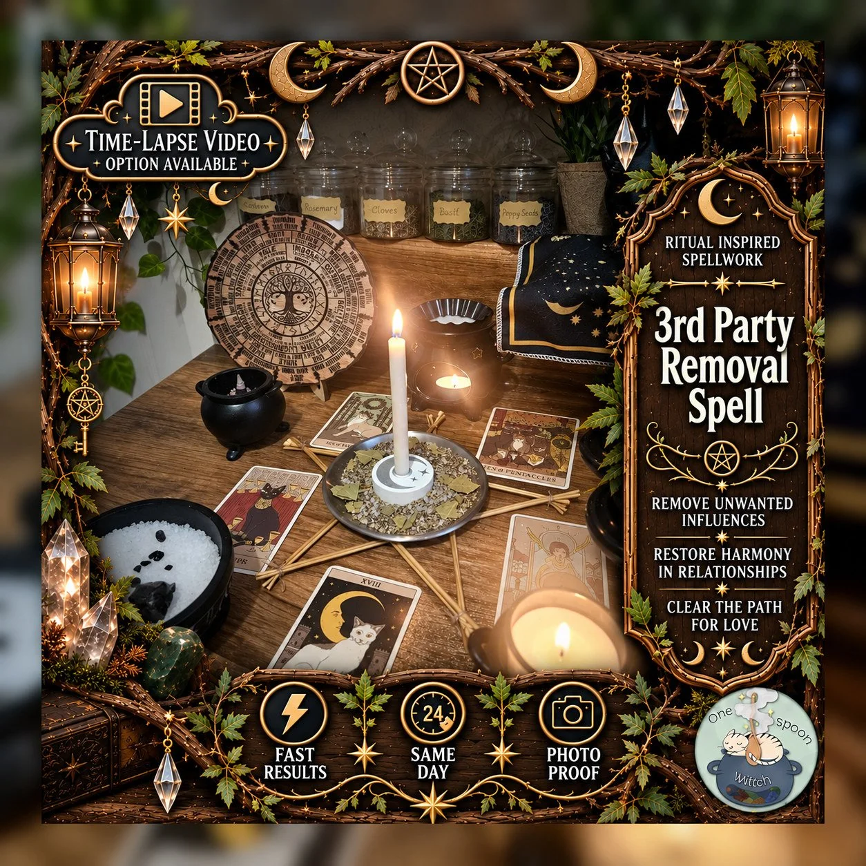 3rd Party Removal Spell - Personalised Same Day Ritual for Purification, Safety, Cleansing, Protection, & Shielding