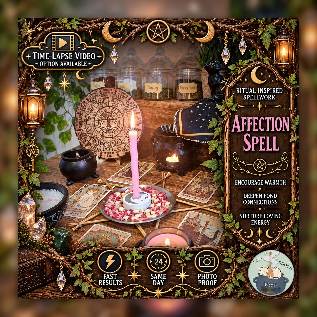 Affection and Romance Spell - Personalised Same Day Ritual for Beauty, Empowerment, Attraction, Confidence, & Radiance