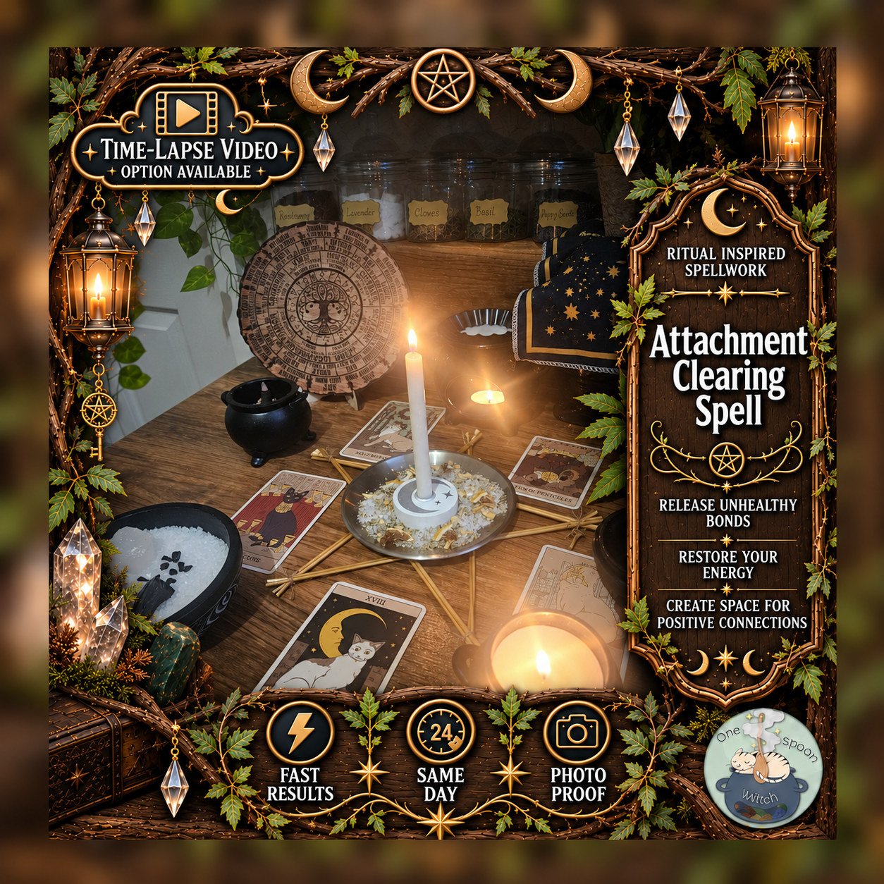 Attachment Clearing Spell - Personalised Same Day Ritual for Protection, Safety, Cleansing, Shielding, & Purification