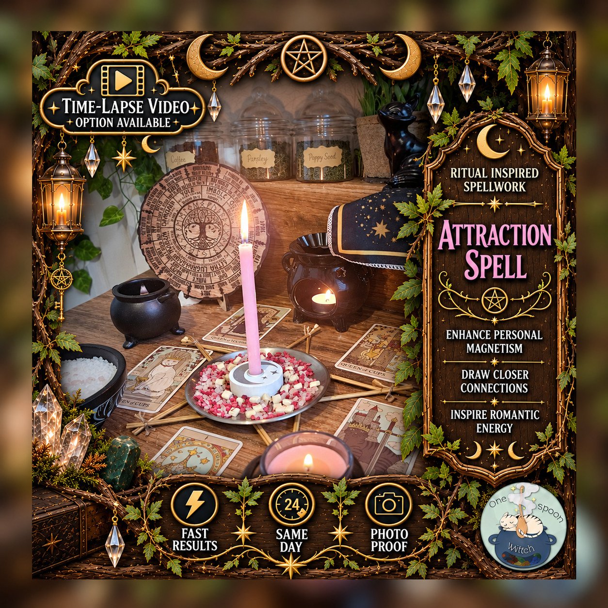 Attraction Spell - Personalised Same Day Ritual for Beauty, Empowerment, Attraction, Confidence, & Radiance
