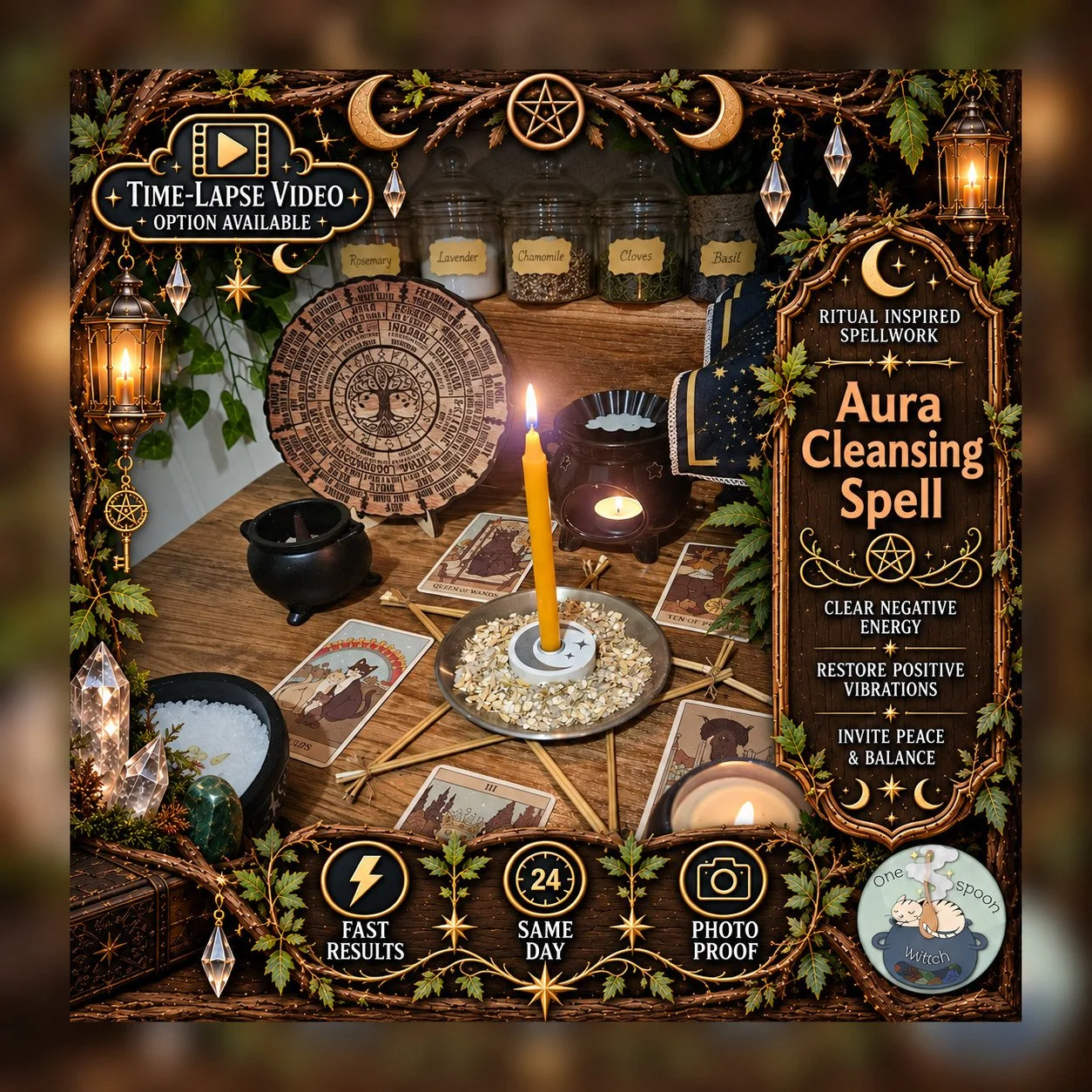 Aura Cleansing Spell - Personalised Same Day Ritual for Purification, Protection, Balance, Grounding, Energetic Renewal