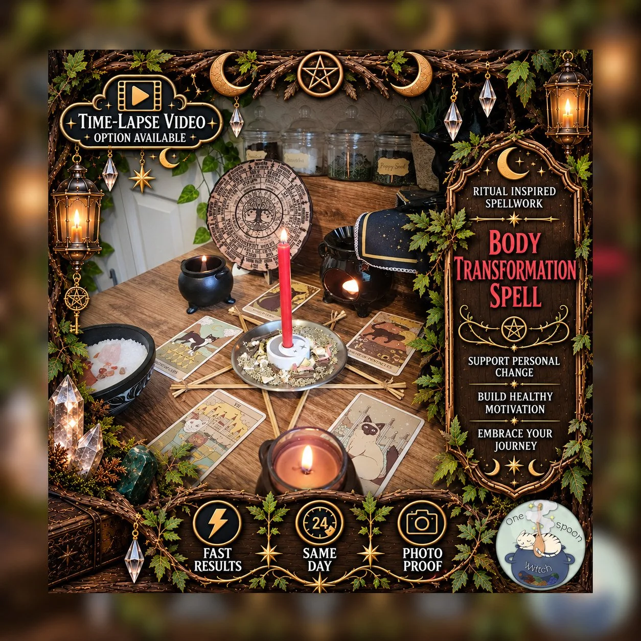 Body Transformation Spell - Personalised Same Day Ritual for Success, Self-Love, Motivation, Confidence, & Weight Changes