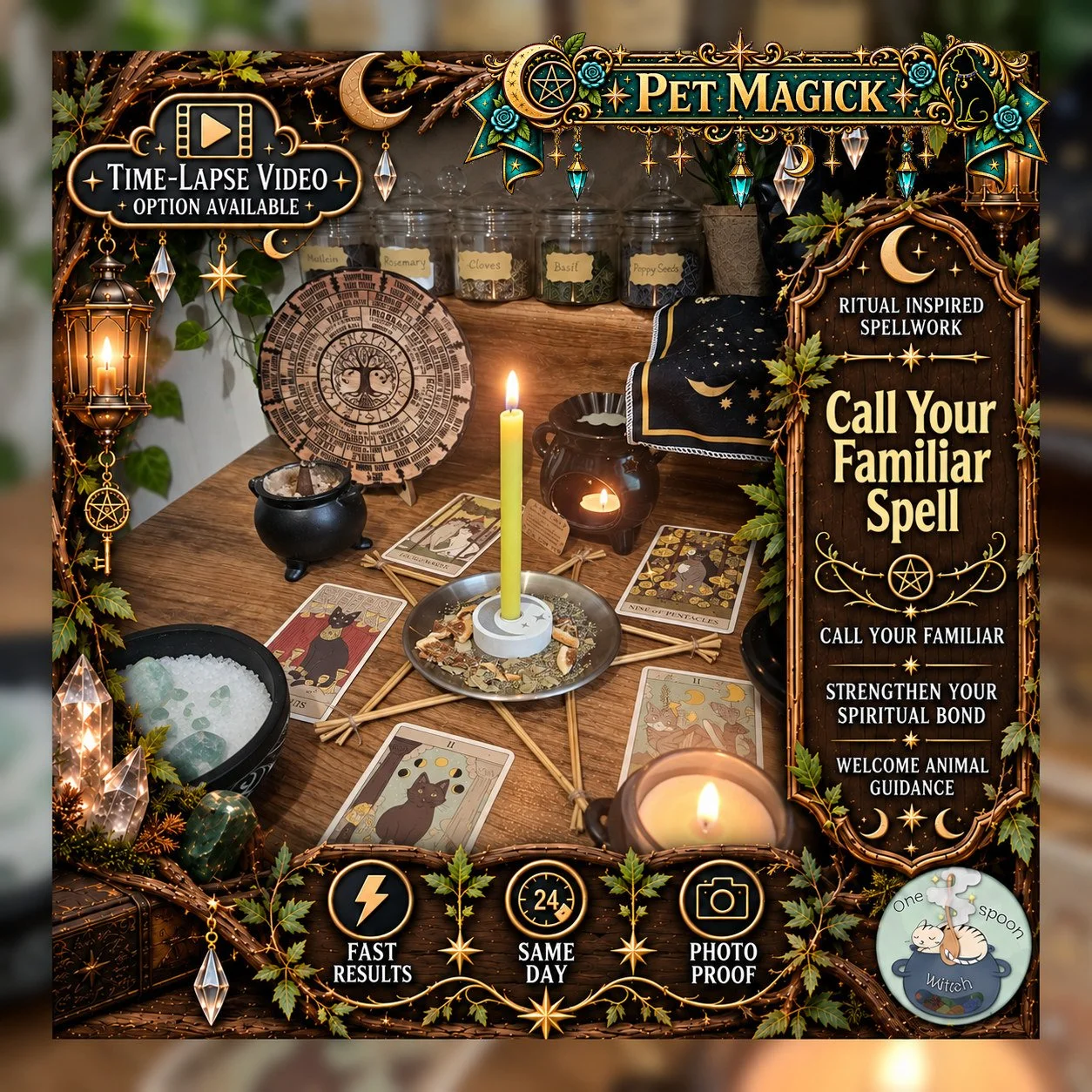 Calling Your Familiar Spell - Personalised Same Day Ritual for Spiritual Connection, Pet Bond, Companionship, Guidance, & Finding Your Familiar