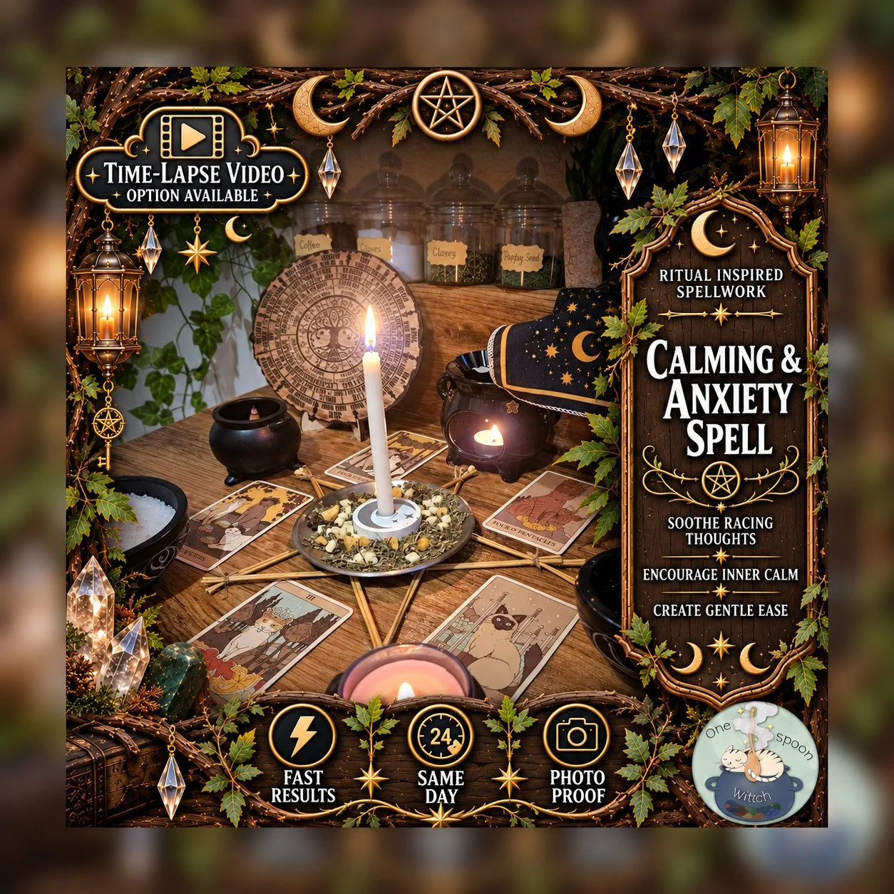 Calming & Anxiety Spell - Personalised Same Day Ritual for Emotional Healing, Happiness, Balance, Relaxation, Peace