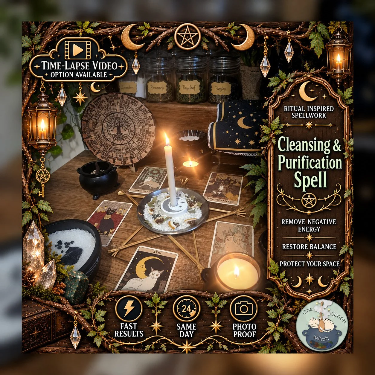 Cleansing & Purification Spell - Personalised Same Day Ritual for Protection, Safety, Balance, Shielding, Stability, Blockages