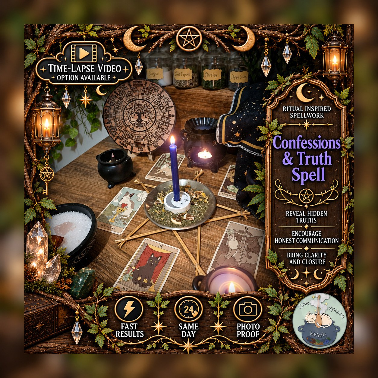 Confessions & Truth Spell - Personalised Same Day Ritual for Clarity, Faith, Protection, Victory, Defence, Justice