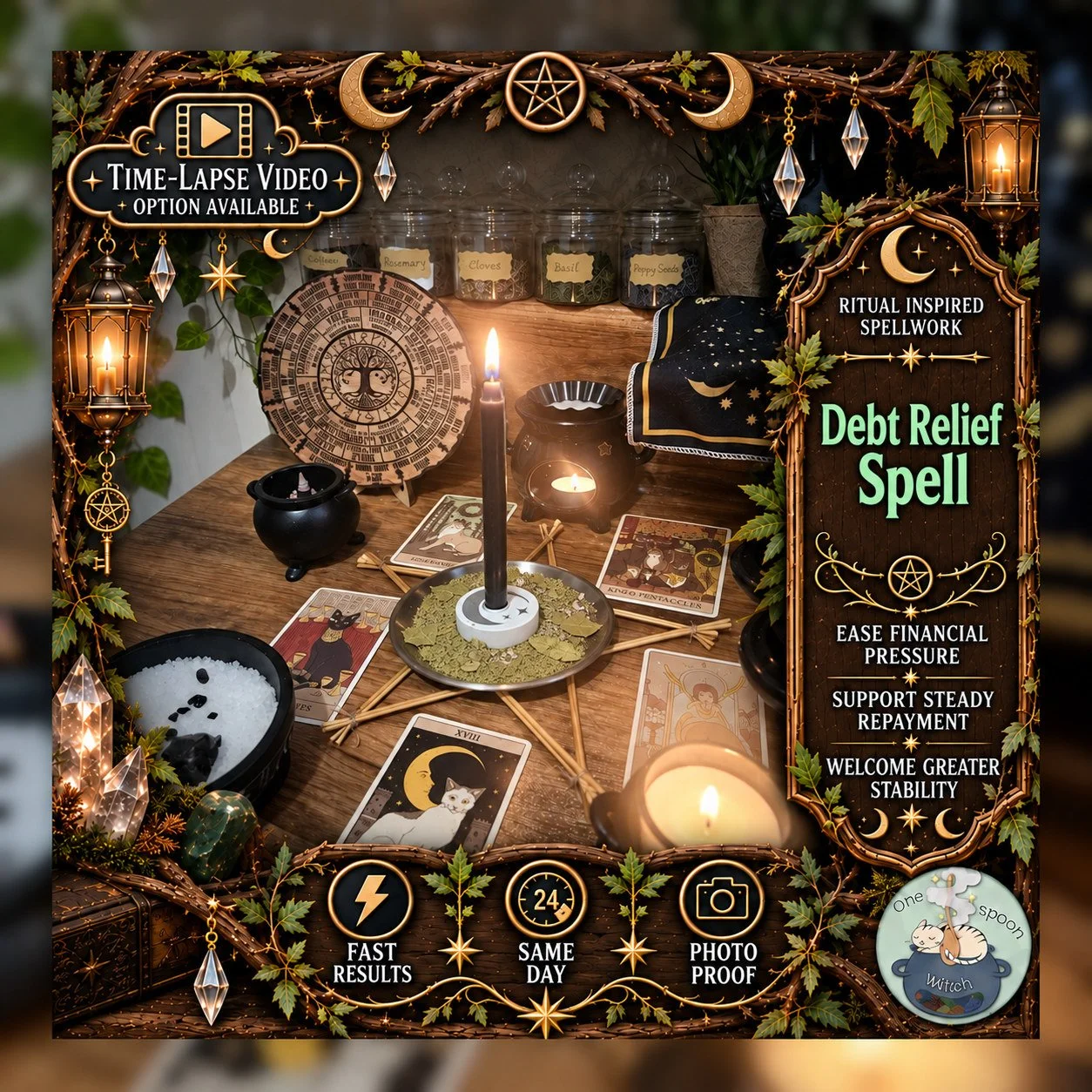 Debt Clearing Spell - Personalised Same Day Ritual for Financial Abundance, Success, Wealth, Opportunity, & Fortune