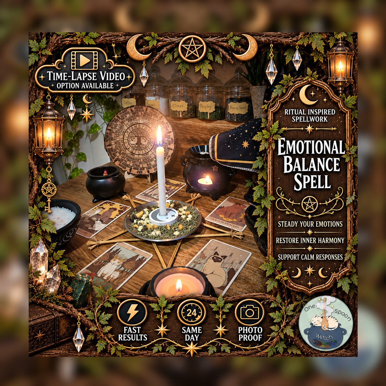 Emotional Balance Spell - Personalised Same Day Ritual for Emotional Healing, Personal Strength, Balance, Relaxation, Contentment