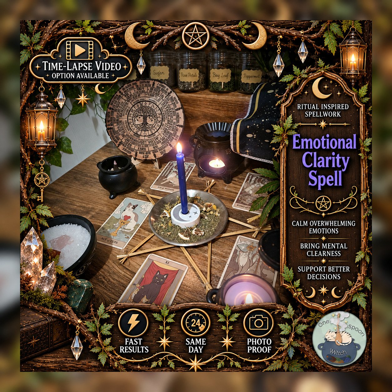Emotional Clarity Spell - Personalised Same Day Ritual for Clarity, Faith, Protection, Victory, & Defence