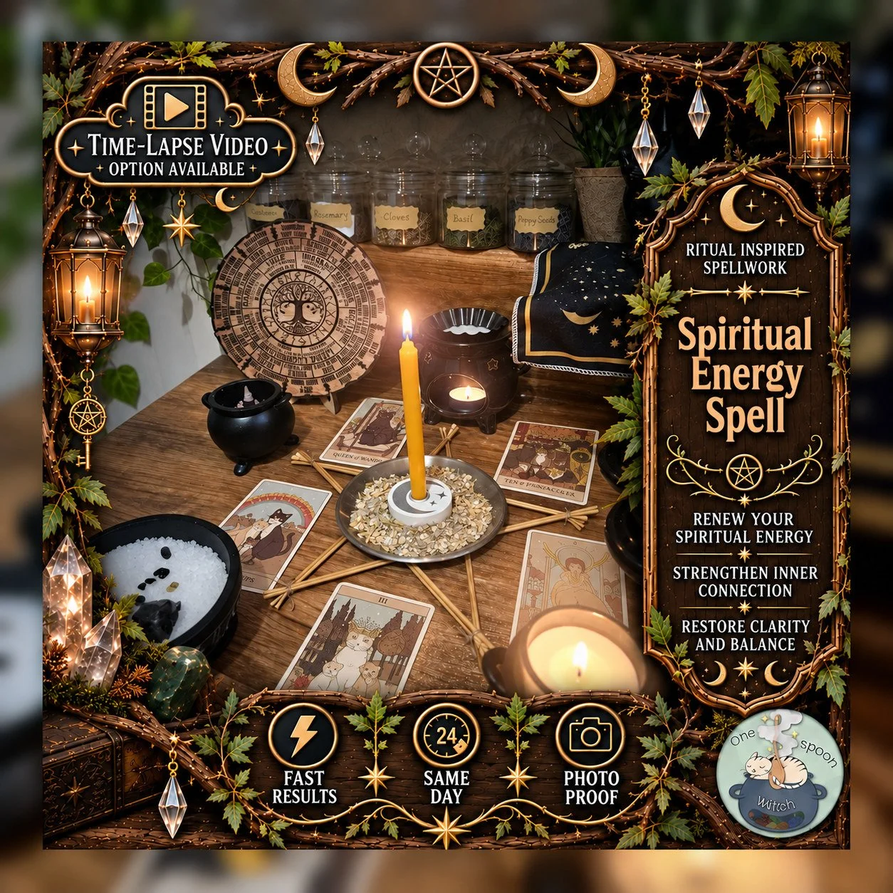 Emotional and Spiritual Energy Spell - Personalised Same Day Ritual for Calming, Balance, Grounding, Cleansing, & New Beginnings