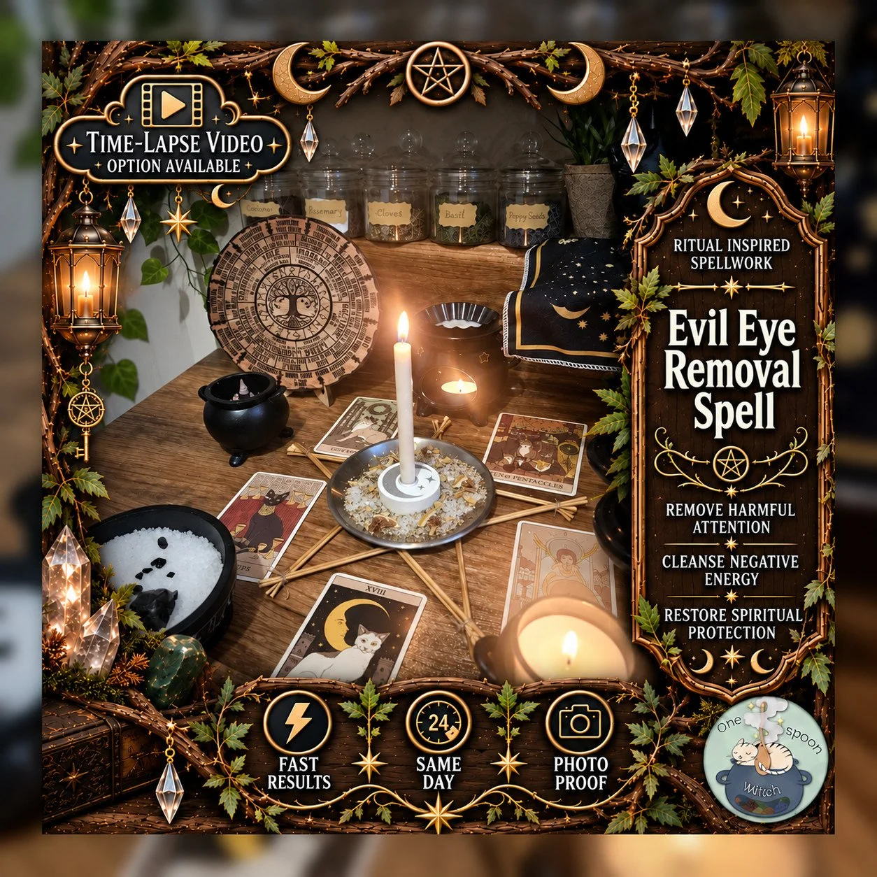 Evil Eye Spell - Personalised Same Day Ritual for Protection, Safety, Cleansing, Shielding, & Purification