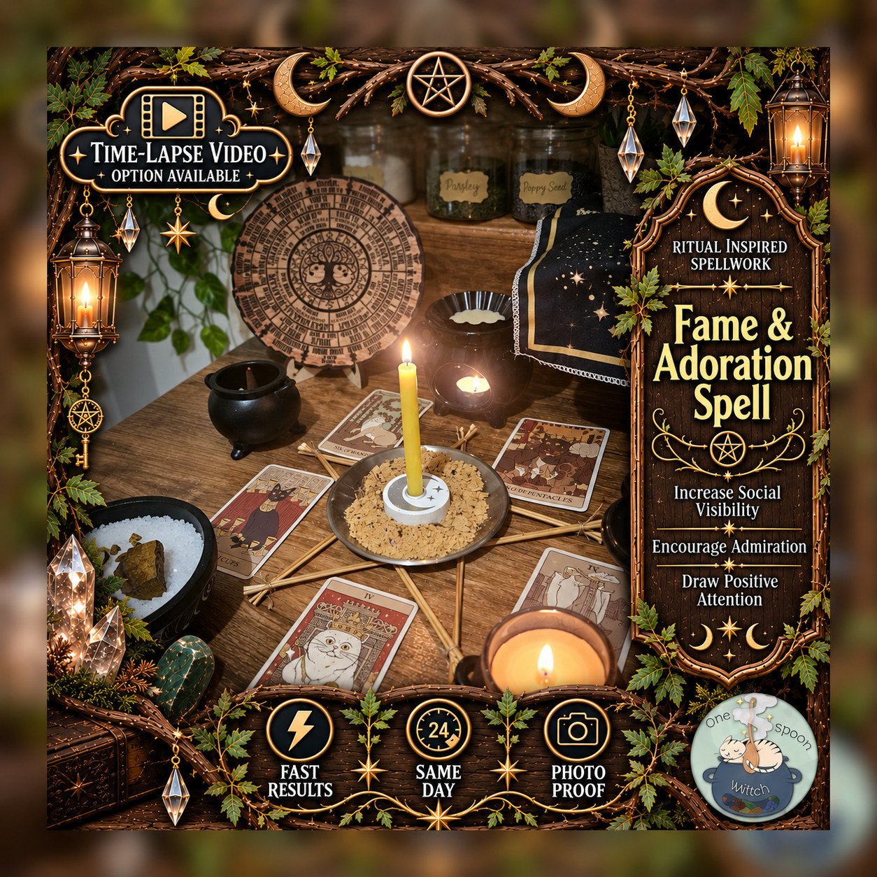 Fame & Adoration Spell - Personalised Same Day Ritual for Respect, Power, Recognition, Opportunity, Success