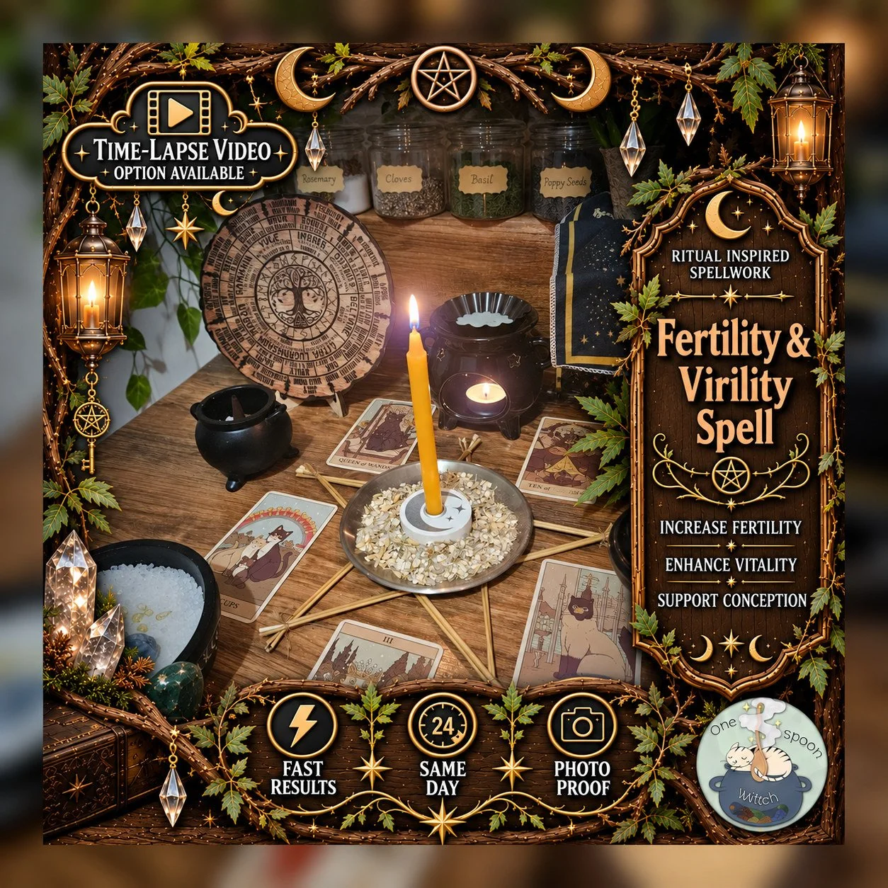 Fertility and Virility Spell - Personalised Same Day Ritual for Calming, Balance, Grounding, Cleansing, & New Beginnings