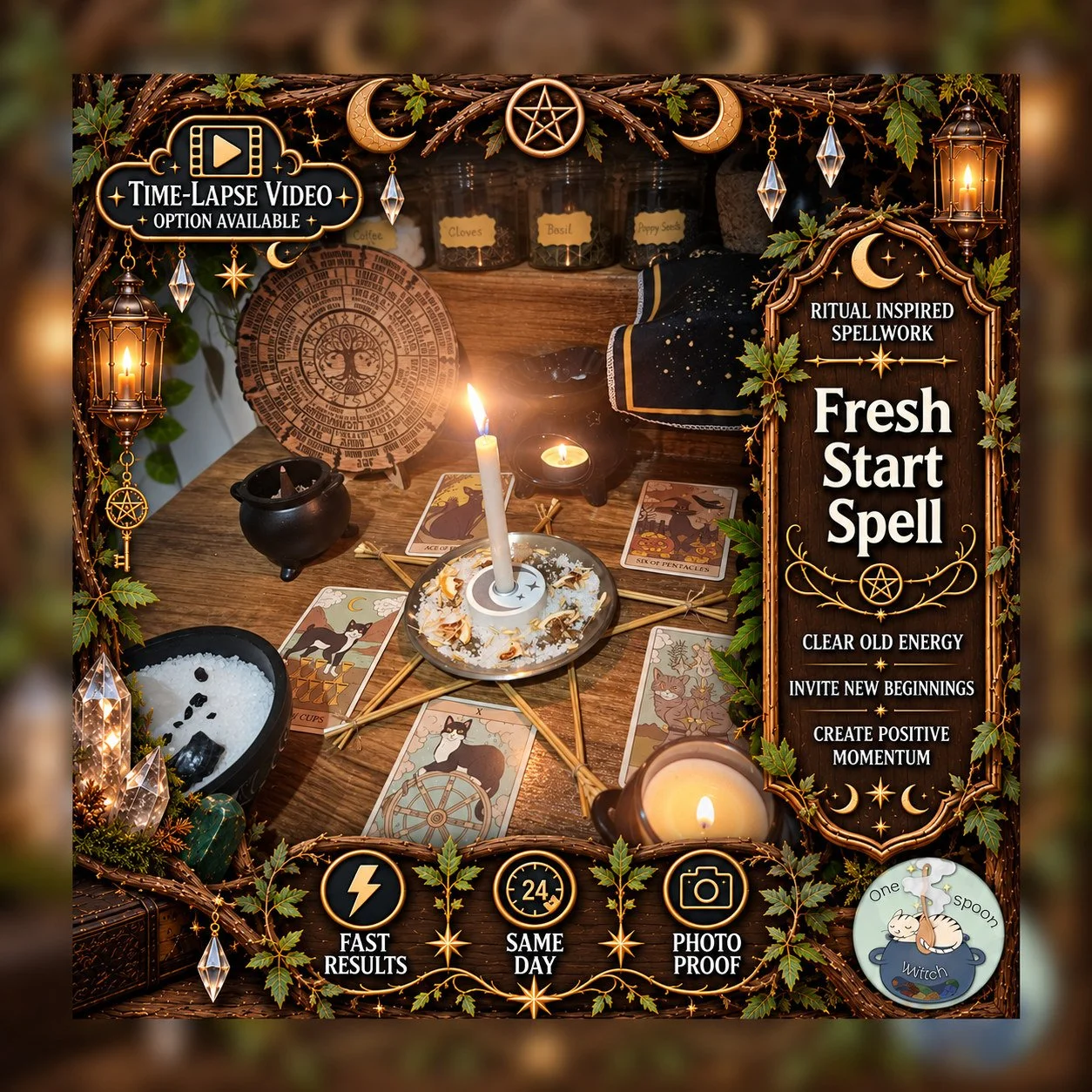 Fresh Start Spell - SAMEDAY Casting for Opportunities, Success, Clarity, Emotional Blocks, Cleansing, Road Opening