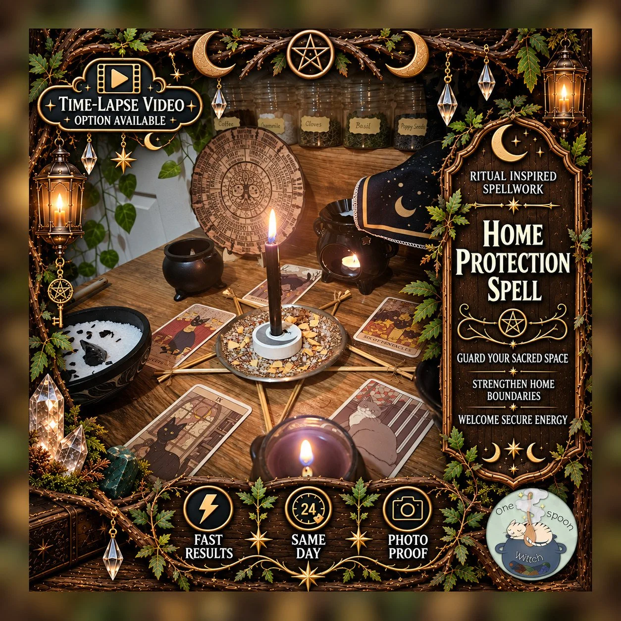 Home Protection Spell - Personalised Same Day Ritual for Cleansing, Safety, Balance, Shielding, & Stability
