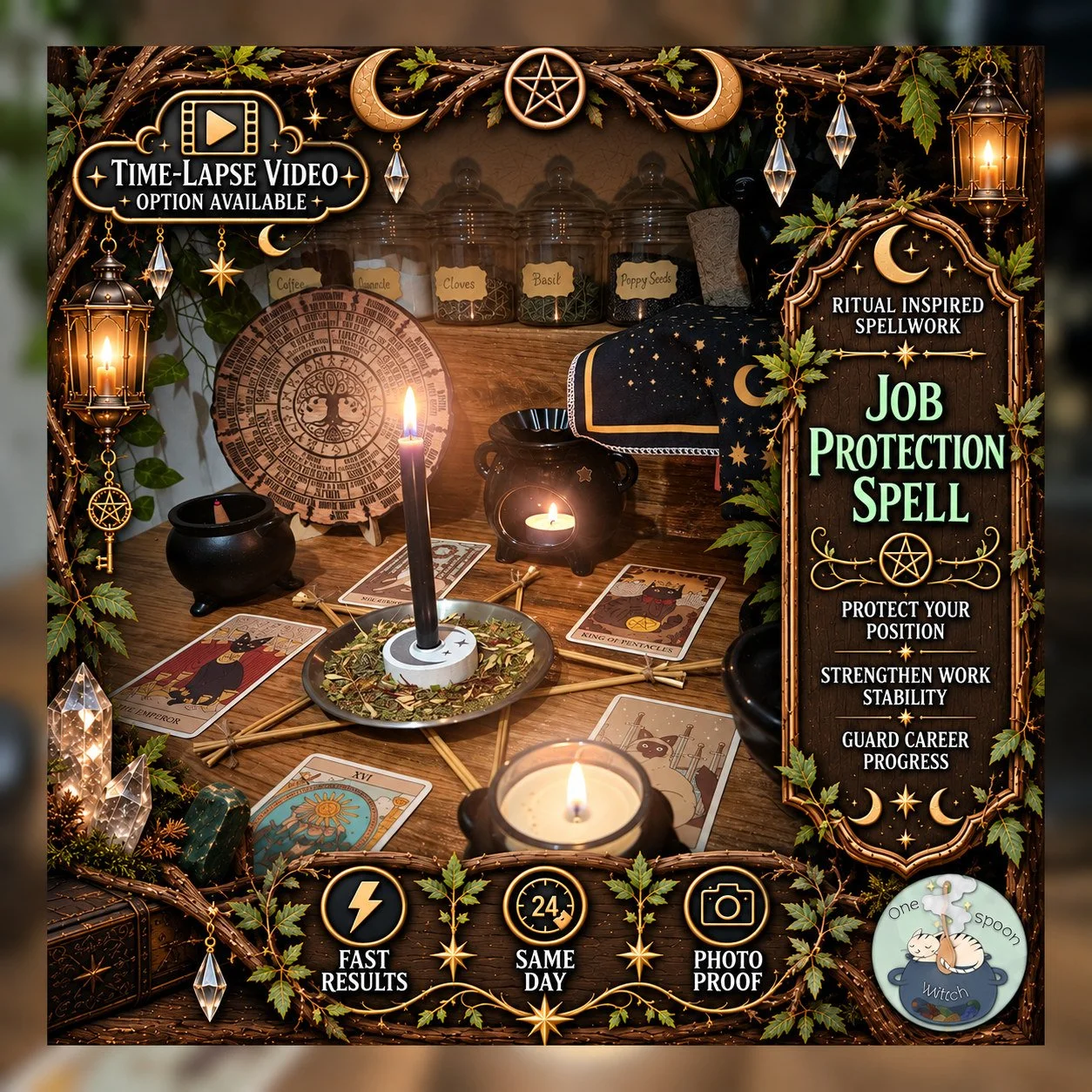 Job Protection Spell - Personalised Same Day Ritual for Financial Success, Wealth, Prosperity, Opportunity, & Fortune
