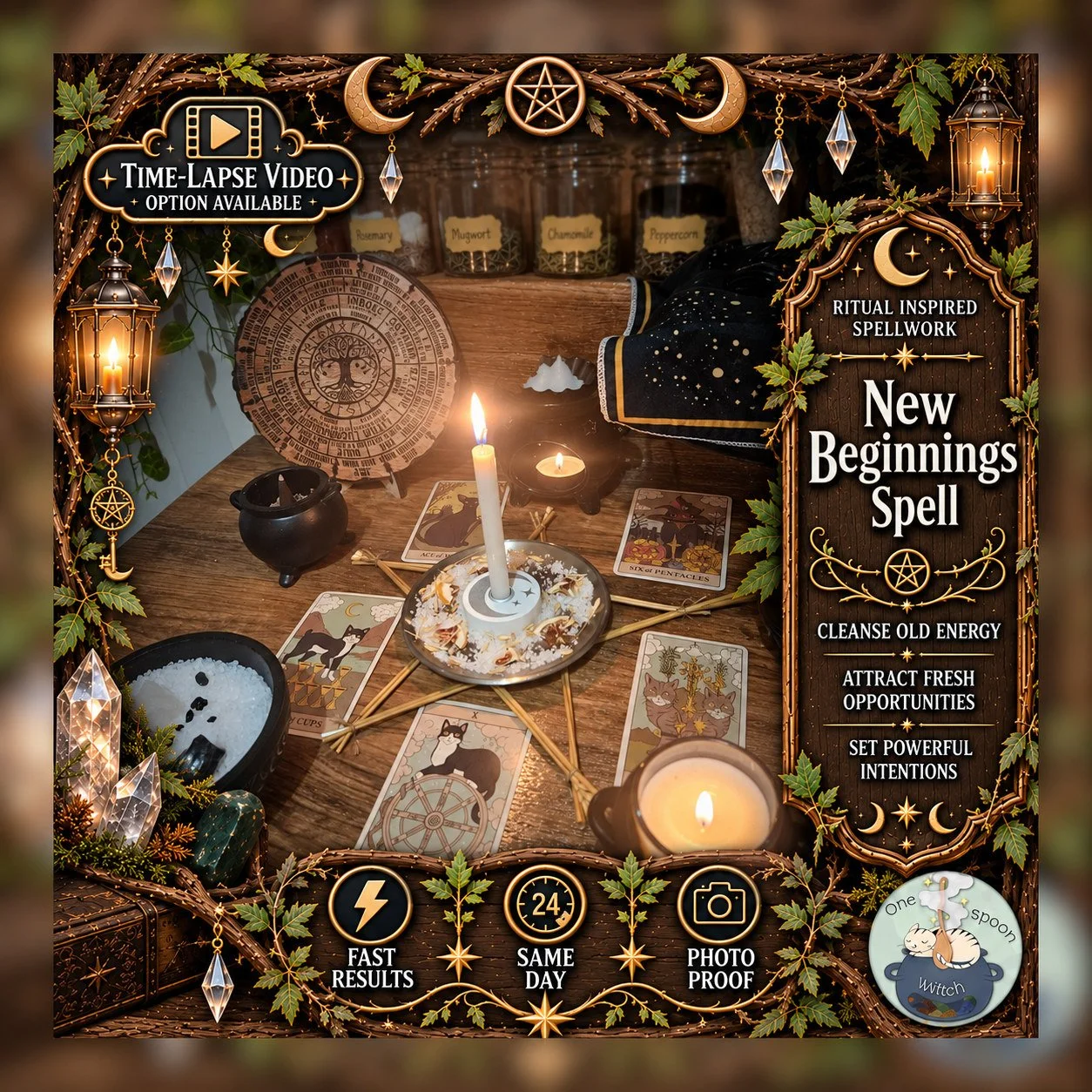 New Beginnings and Rebirth Spell - Personalised Same Day Ritual for New Opportunities, Success, Clarity, Emotional Blocks, & Cleansing