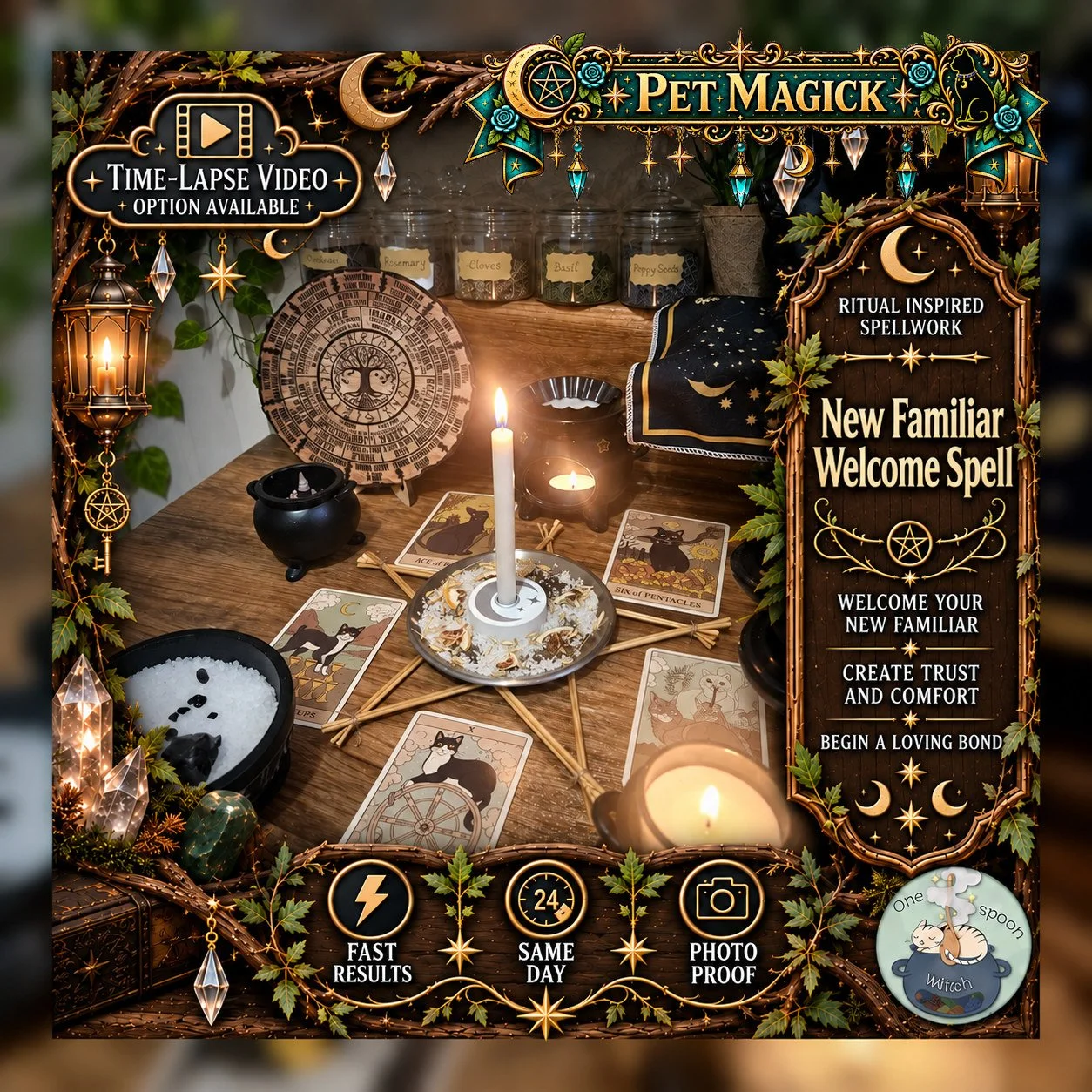 New Pet Welcome Spell - Personalised Same Day Ritual for New Pets, Safe Home, Love, Security, Bonding, and Fresh Beginnings